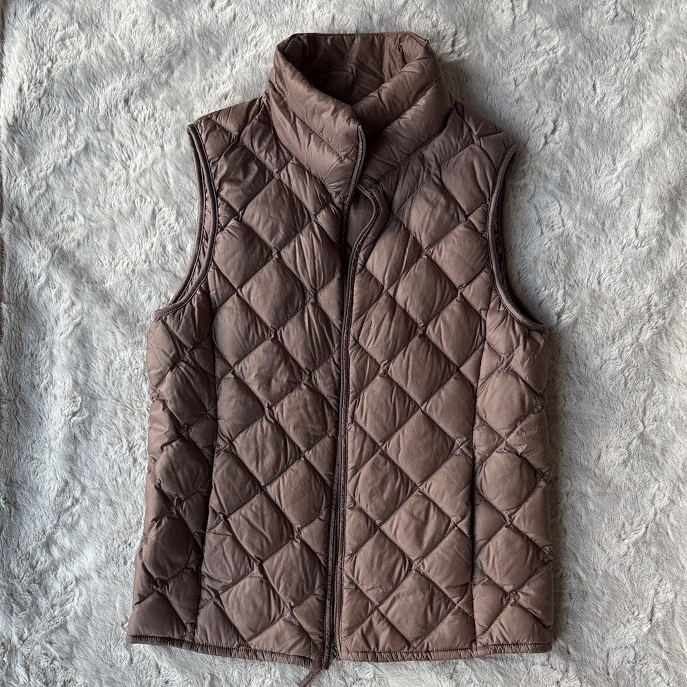Women's Uniqlo Quilted Light Brown Vest